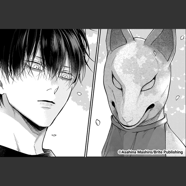 I once visited a shrine where the fox statues were wearing red scarves instead of the usual bibs, and that sparked the idea for a story about a fox spirit falling in love with a human who wraps a scarf around its statue—that's how Mitama came to be. As for Koyomi, I’ve always been a fan of sharp-eyed, black-haired corporate slave types… so he’s basically the result of me packing in all my personal tastes.